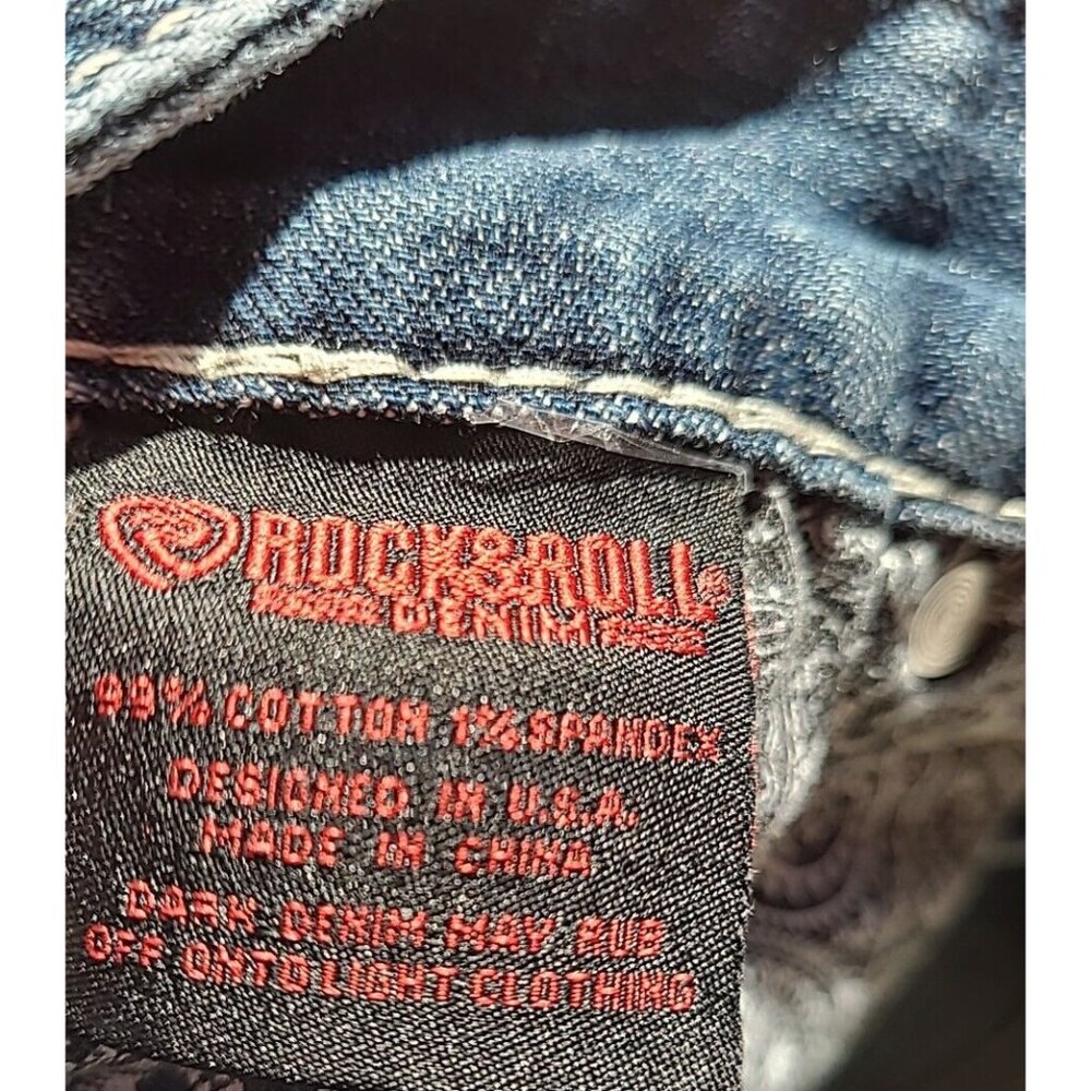 Rock & Roll Denim Jeans Mens 29/28 Pistol Straight Stretch Medium Wash - Picture 8 of 14